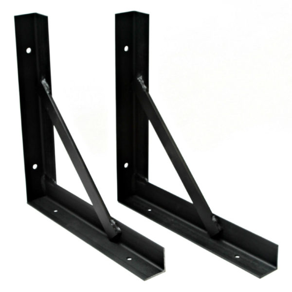 Reinforced Gallows Brackets - Black Powder Coated - HardwareOutlet