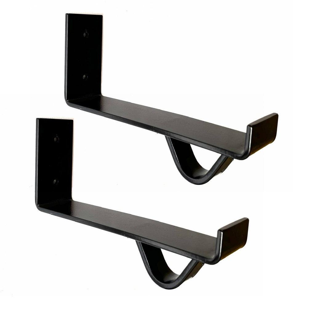 2 x Heavy Duty Steel Ladder Brackets 'CHAIN LOCKING' 50 x 5mm Steel Bar ...